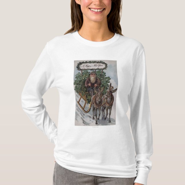 Ire, der Sleigh der Kleeblätter fährt T-Shirt (Vorderseite)