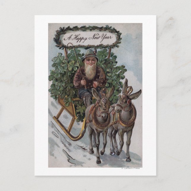 Ire Driving Sleigh of Kleeblatts Postkarte (Vorderseite)