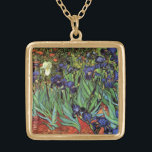 Ire von Vincent van Gogh, Vintag Garden Art Vergoldete Kette<br><div class="desc">Ire (1889) von Vincent van Gogh ist ein Vintages, kunstvolles Post-Impressionismus Landschaftsbild mit Blumengarten mit lila bärtigen Reisen, die von Orangenpfeifen wachsen. An der Kante blüht eine weiße Iris-Blume des Single. Über den Künstler: Vincent Willem van Gogh (1853-1890) war einer der berühmtesten postimpressionistischen Maler seiner Zeit. Seine Arbeit war besonders...</div>