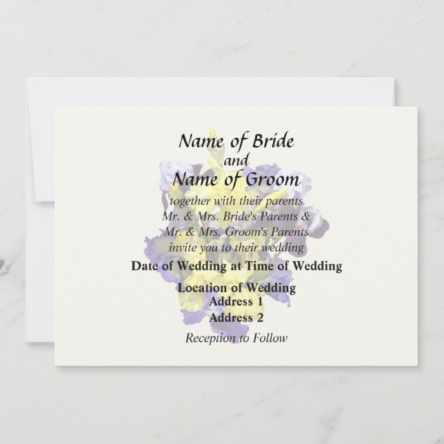 Ire Yellow und Lila Einladung (Vorderseite)