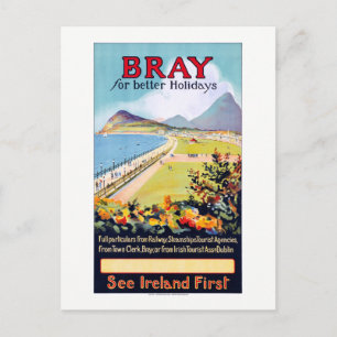 Ireland Bray Vintage Travel Poster Postkarte