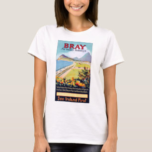 Ireland Bray Vintage Travel Poster T-Shirt