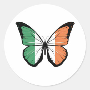 Ireland Butterfly Flag Runder Aufkleber