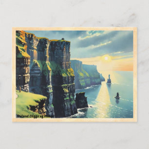 Ireland Cliffs of Moher Vintag Postkarte