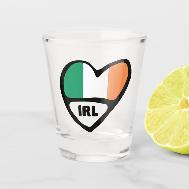 Ireland Country Code Flag Heft, IRL Schnapsglas (Vorderseite)