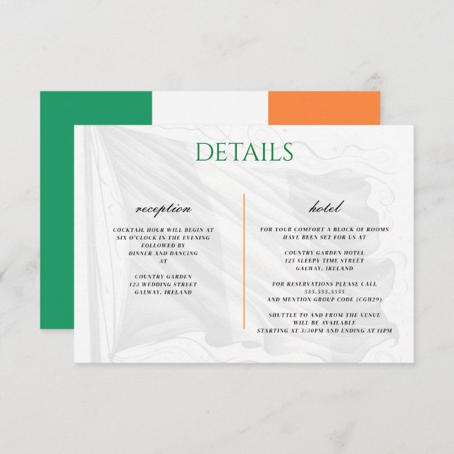 Ireland Couple Enclosure Card Begleitkarte (Vorne/Hinten)