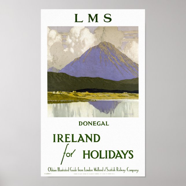 Ireland Donegal restauriert Vintage Travel Poster (Vorne)