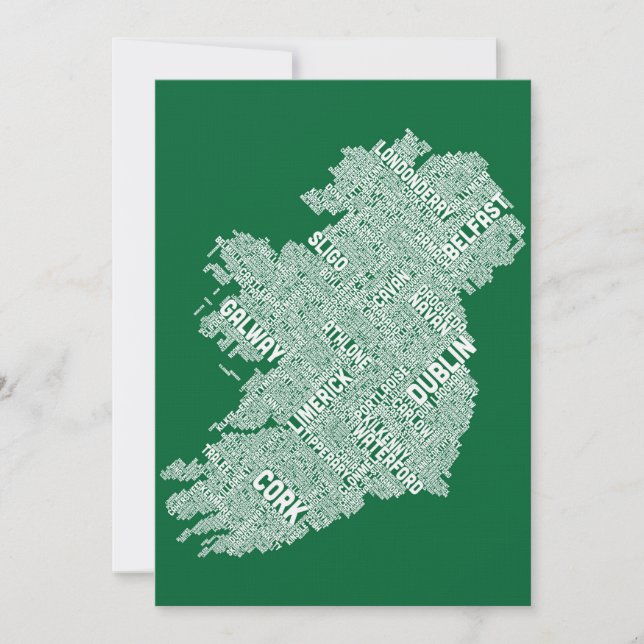 Ireland Eire City Text Map (Vorderseite)