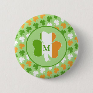 Ireland flag from shamrocks button