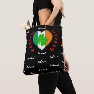 Ireland Flag & Heart Irish Flag Fashion Kleeblatt
