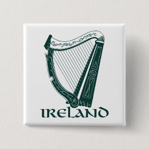 Ireland Harp Design, Irish Harp Button