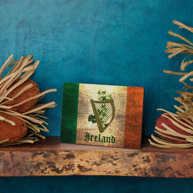 Ireland Harp Flag Tabletop Fotoplatte (Seite)