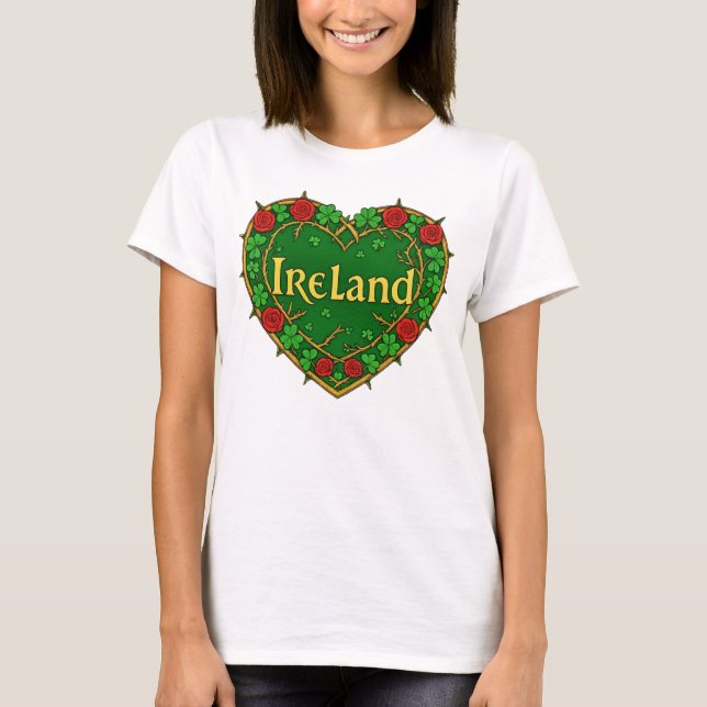 Ireland Heart and roses T-Shirt (Vorderseite)