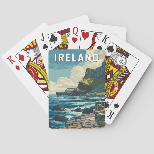 Ireland Illustration Travel Art Vintage Spielkarten (Rückseite)