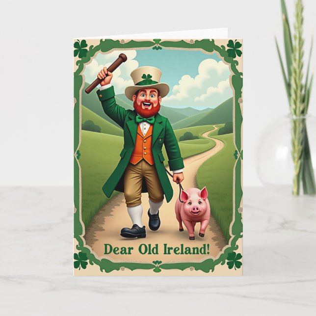 Ireland Leprechaun Celebration Card Karte (Vorderseite)