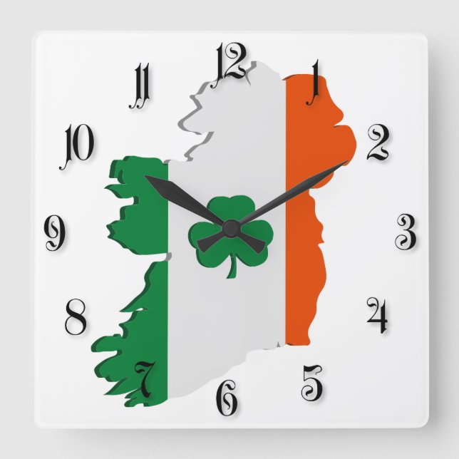 Ireland map quadratische wanduhr (Vorderseite)
