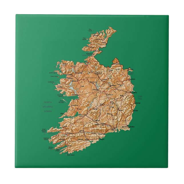 Ireland Map Tile Fliese (Vorderseite)
