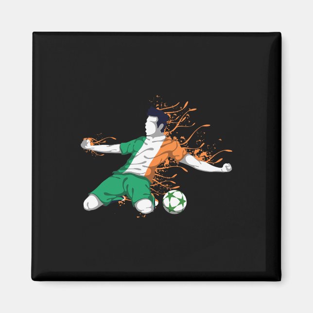Ireland National Soccer - Irish Flag Footbyll Love Magnet (Vorne)