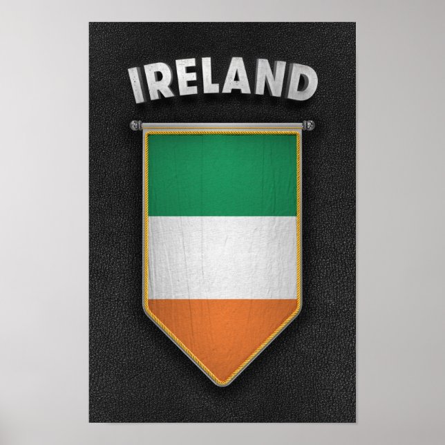 Ireland Pennant mit hochwertigem Lederlook Poster (Vorne)