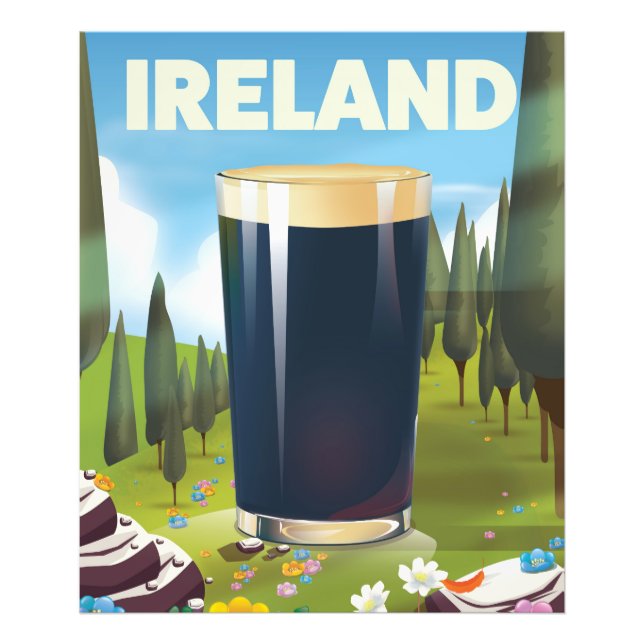 Ireland Pint Travel Poster (Vorne)