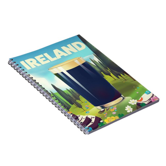 Ireland Pint Travel Poster Notizblock (Rechte Seite)