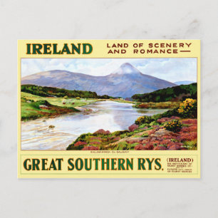 Ireland Restored Vintage Travel Poster Postkarte