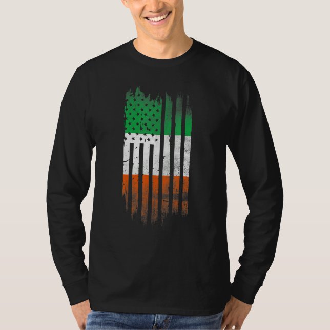 Ireland Shamrock American flag Patrick's day Cool  T-Shirt (Vorderseite)