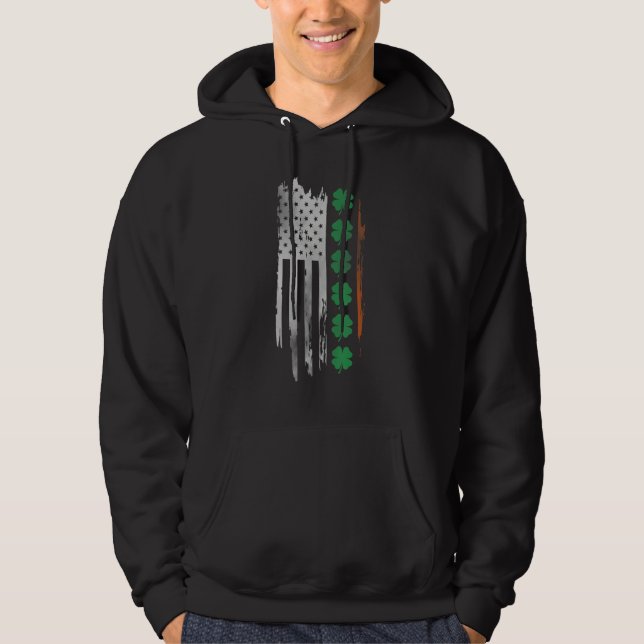 Ireland Shamrock American flag Patrick's day Irish Hoodie (Vorderseite)