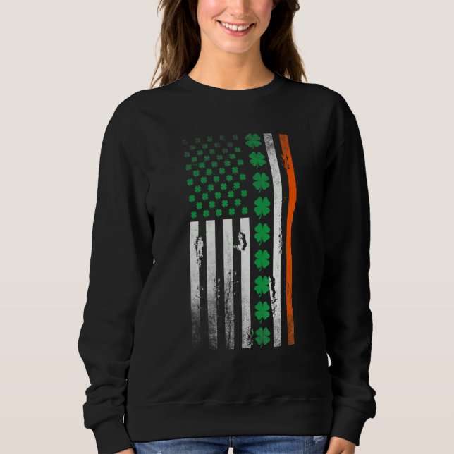 Ireland Shamrock Flag Saint Patricks Day Irish Ame Sweatshirt (Vorderseite)