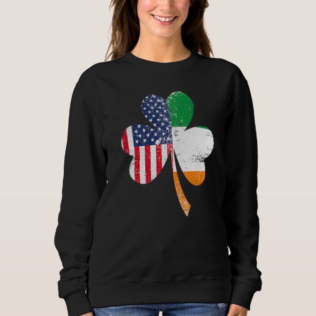 Ireland Shamrock St Patricks Day IRISH US FLAG Pre Sweatshirt (Vorderseite)