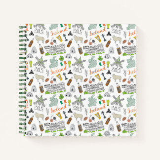 Ireland Sketch Doodle Pattern Notizbuch