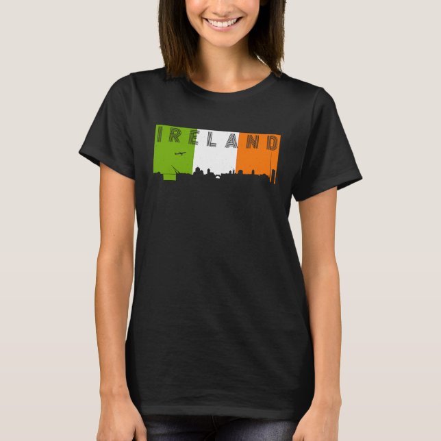 Ireland Skyline Irish Flag Vacation Travel T-Shirt (Vorderseite)