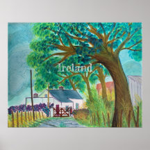 Ireland Souvenir Watercolor Poster