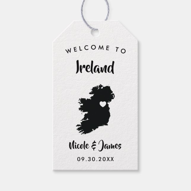 Ireland Wedding Welcome Bag Tag Tag, Großbritannie Geschenkanhänger (Vorderseite)