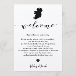 Ireland Wedding Welcome Letter & Itinerary Card Programm