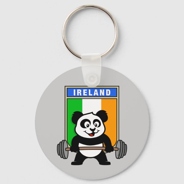 Ireland Weightlifting Panda Schlüsselanhänger (Vorderseite)