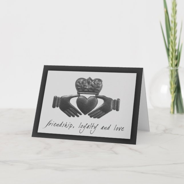 Iren Claddagh, Freundschaft, Loyalität und Liebe Karte (Vorderseite)
