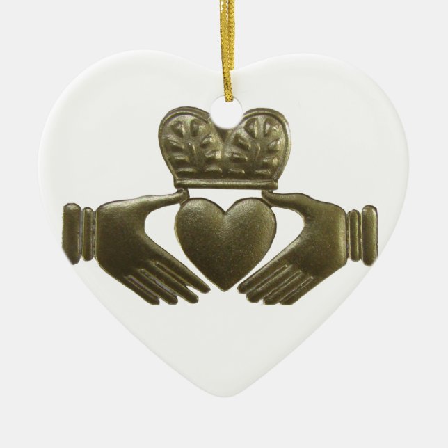 Iren Claddagh Weihnachtsverzierung Keramik Ornament (Vorne)