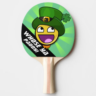 Iren-St Patrick Tagesfantastisches Gesicht Meme Tischtennis Schläger