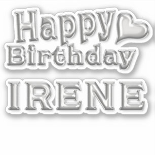 Irene Happy Birthday silver Aufkleber Sticker