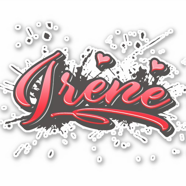 Irene red Heart Graffiti Aufkleber Sticker (Vorderseite)