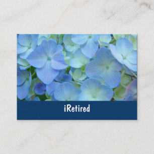 iRentner Visitenkarten Blau Floral Ruhestand Visitenkarte