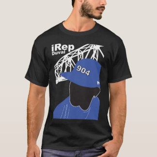 iRep Duval Blau auf Schwarzem T-Shirt