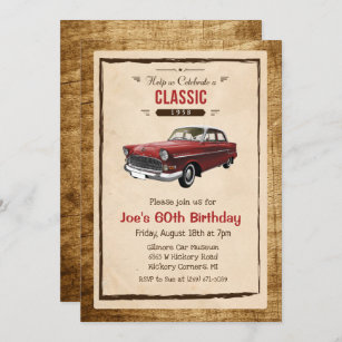 IRGENDEIN ALTER - klassisches Auto-Vintage Einladung