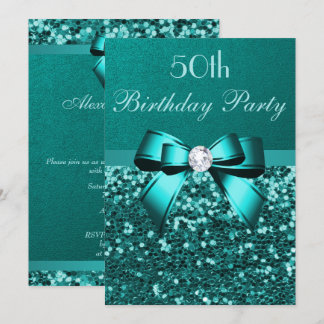Irgendein Alters-Geburtstags-aquamariner Einladung