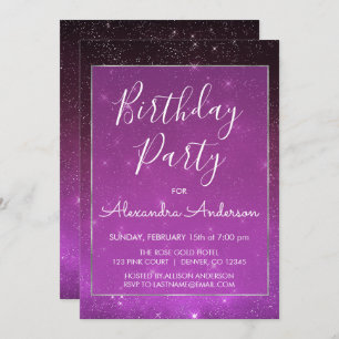 Irgendein Alters-lila Einladung