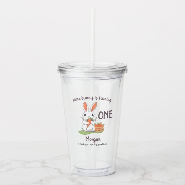 Irgendein Bunny ist ein Jungs Mädchen 1. Geburtsta Acryltrinkbecher (Vorderseite)