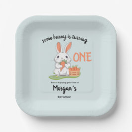 Irgendein Bunny ist ein Jungs Mädchen 1. Geburtsta Pappteller