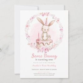 Irgendein Bunny ist eine Wildblumen Pink Rabbit Fi Einladung