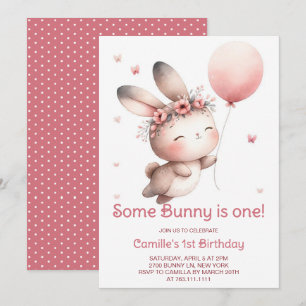Irgendein Bunny macht ein Mädchen zum Geburtstag Einladung